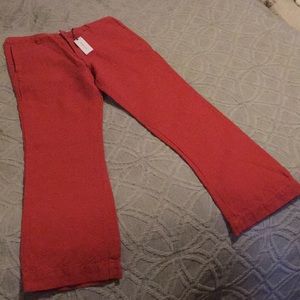 Sincerely Jules Red Cropped Linen Pants